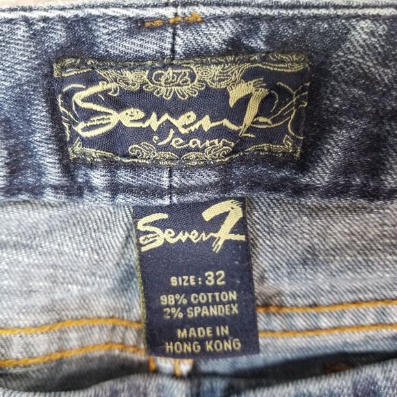 Seven7 Jeans Women's size 32 Low Rise Bootcut Blue stretch Denim Pants 32x30 - Picture 13 of 14